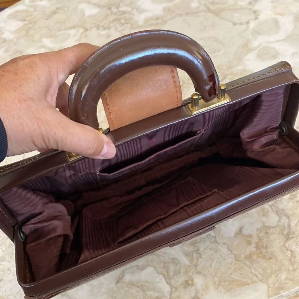 Vintage Renwick Cowhide Unique Mini Briefcase Bg - Picture 9 of 10